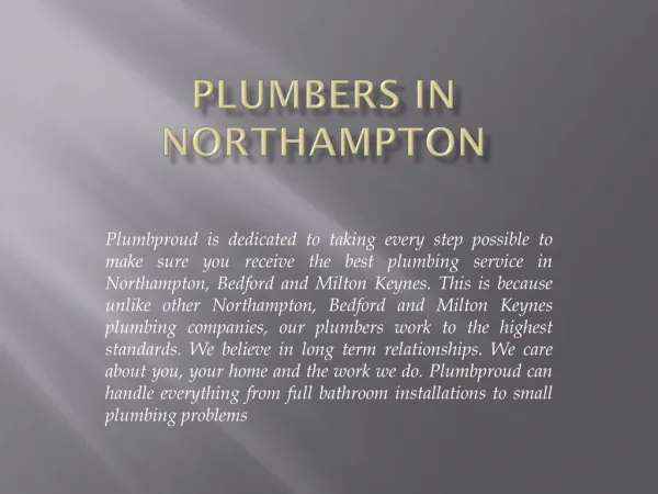 plumbers in northampton