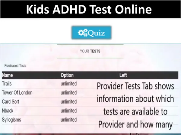 Kids ADHD Test Online