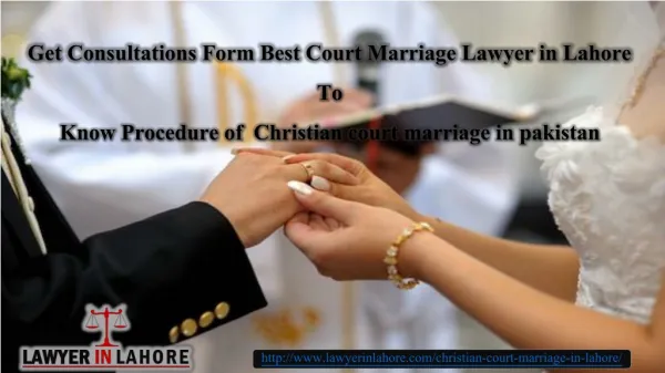Lawyer for Christian court marriage in lahore