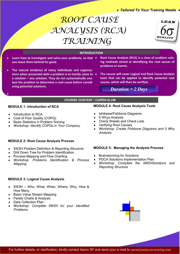 Root Cause Analysis Training Courses Malaysia