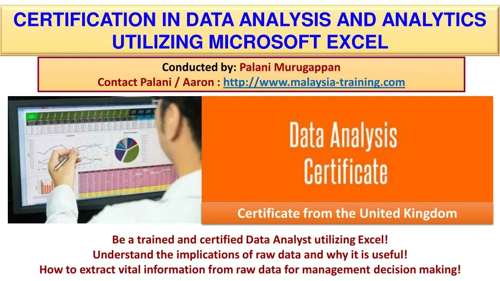 certification in data analysis and analytics