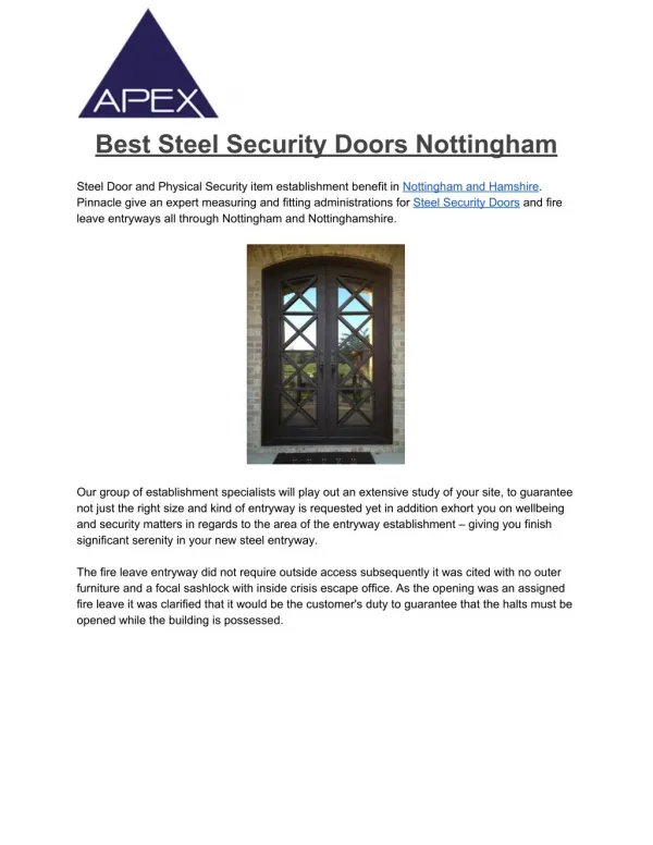 Best Security Doors Nottingham , Steel Front Doors, Steel Doors
