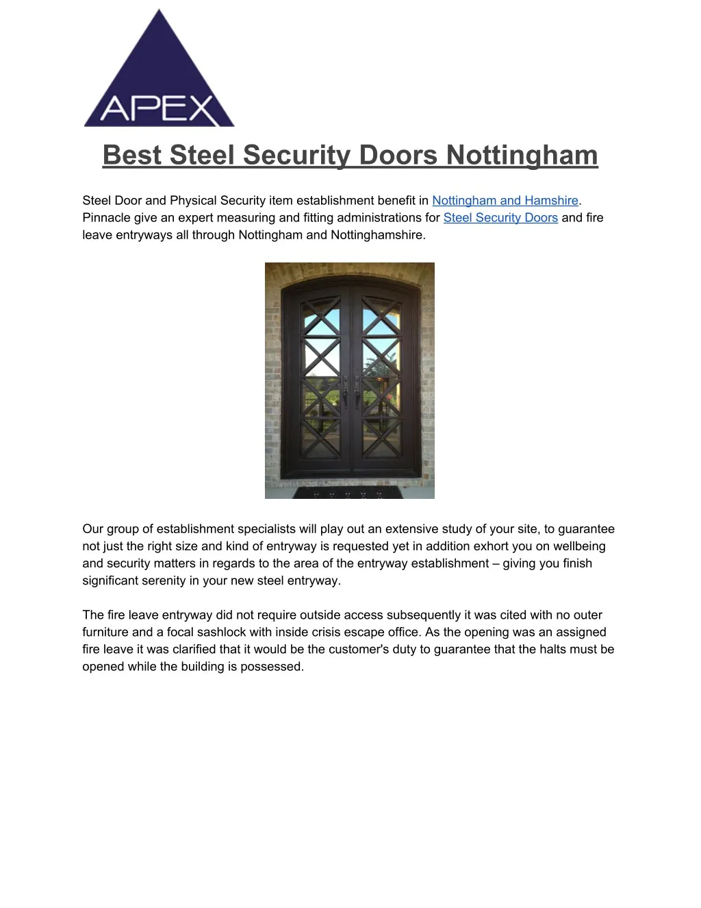 best steel security doors nottingham