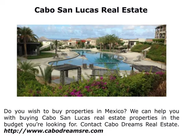Cabo Dreams Real Estate