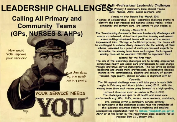 TCS Multi-Professional Leadership Challenges Registration Guidance Document page 1 of 3