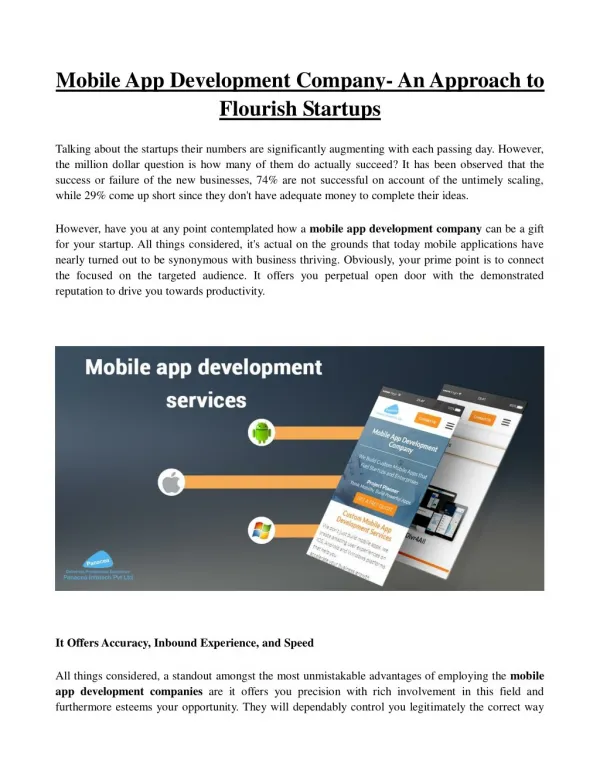 Mobile App Development Company- An Approach to Flourish Startups