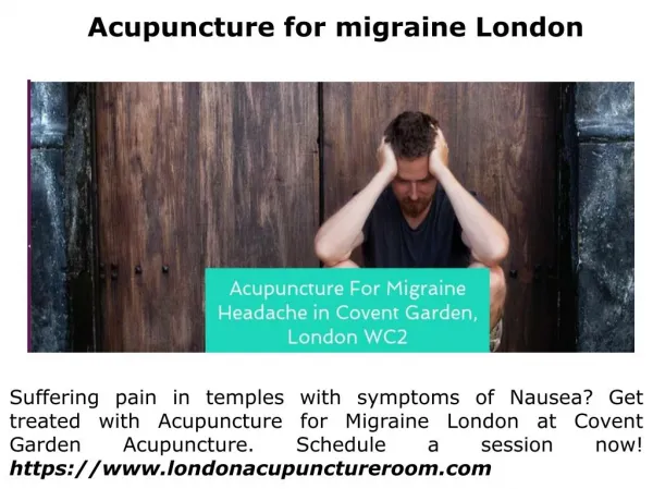 Acupuncture for migraine London