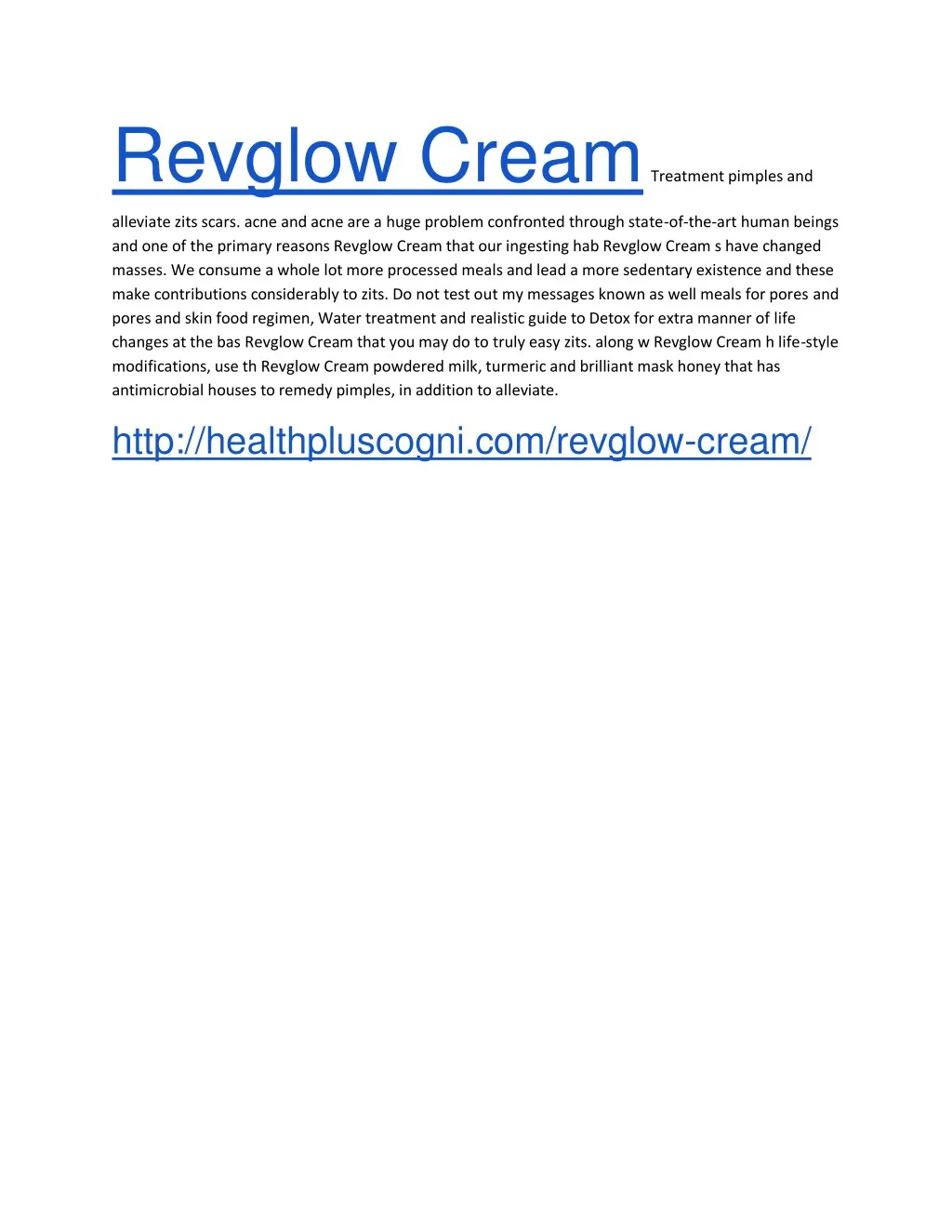 revglow cream treatment pimples and