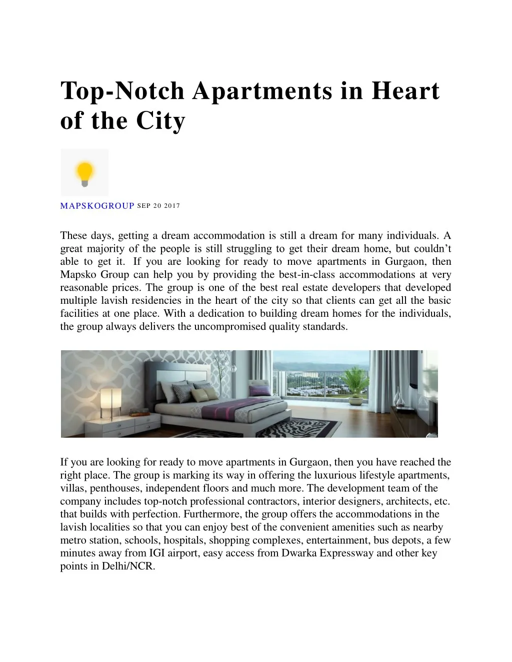 top notch apartments in heart of the city