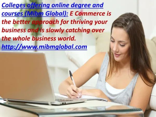 colleges offering online degree and courses mibm