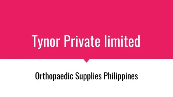 Orthopedic Supplies Philippines