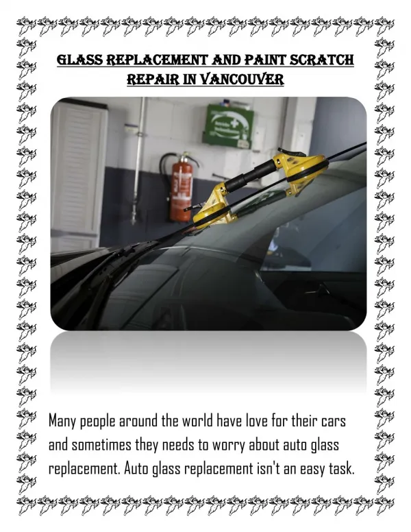 Glass Replacement and Paint Scratch Repair in Vancouver