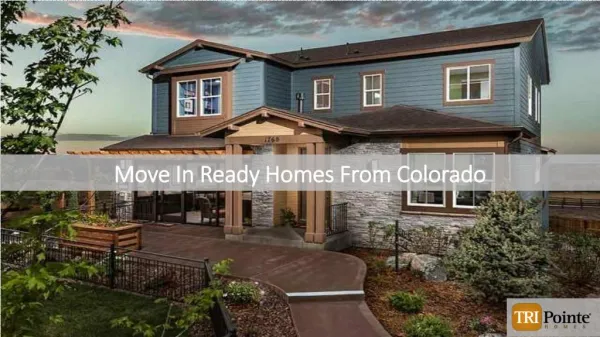 Move-in Ready Homes From Colorado | TRI Pointe Homes