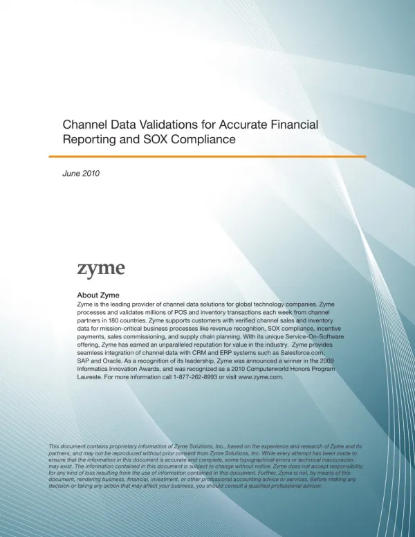 Zyme Channel Data Validations For Accurate White Paper
