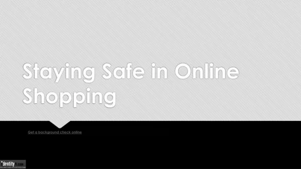 Staying Safe in Online Shopping