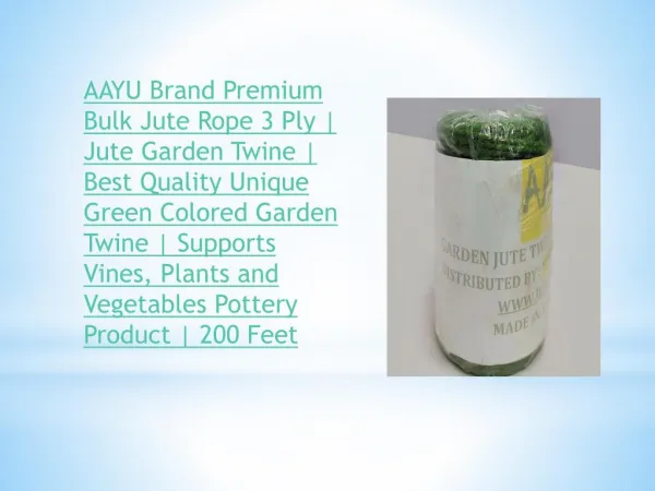 AAYU Brand Premium Bulk Jute Rope 3 Ply | Jute Garden Twine