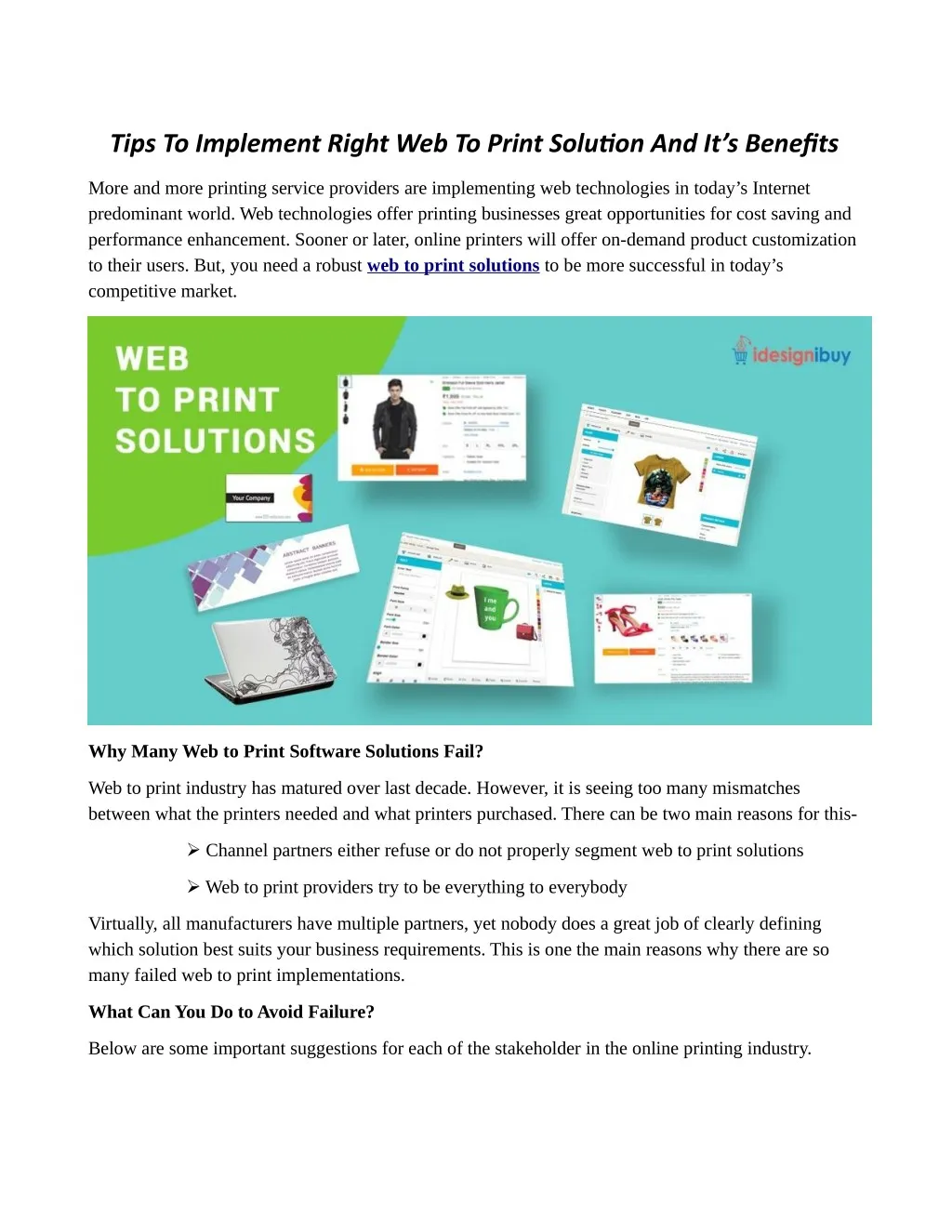 tips to implement right web to print solution