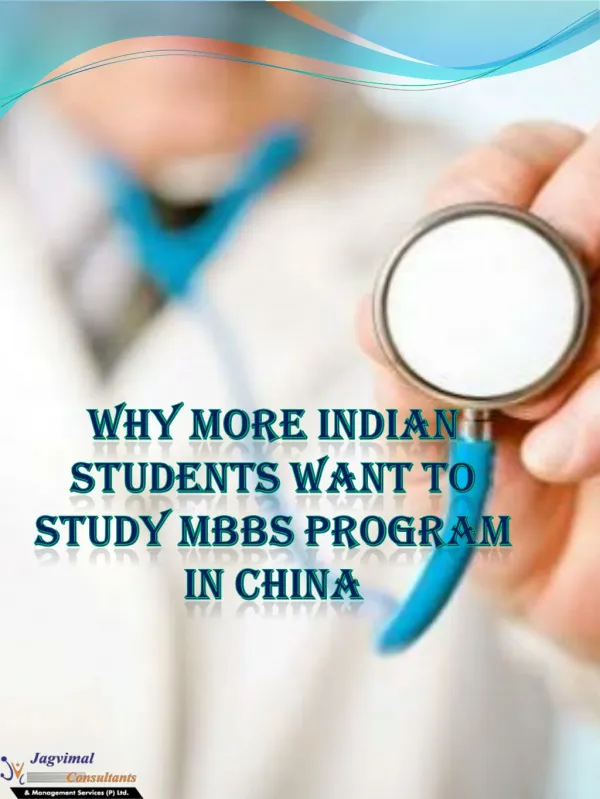 Why more indian students want to study mbbs program in china