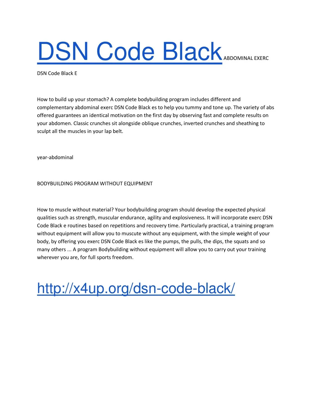 dsn code black abdominal exerc