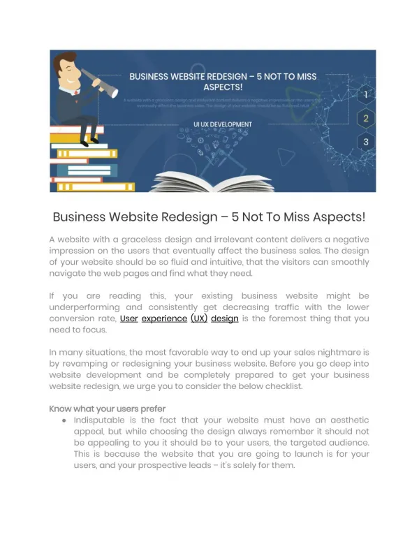 Business Website Redesign – 5 Not To Miss Aspects!