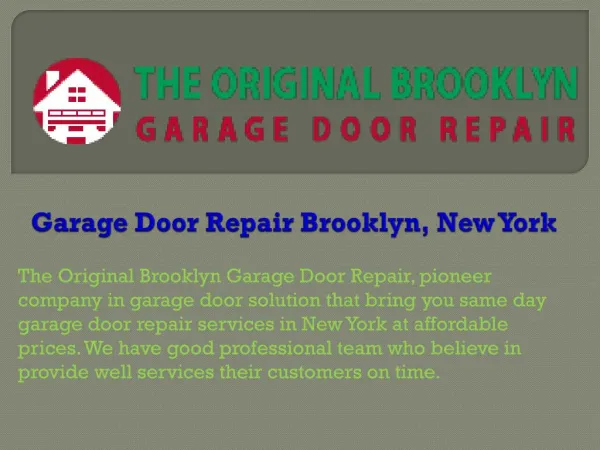 Garage Door Repair in Brooklyn New York