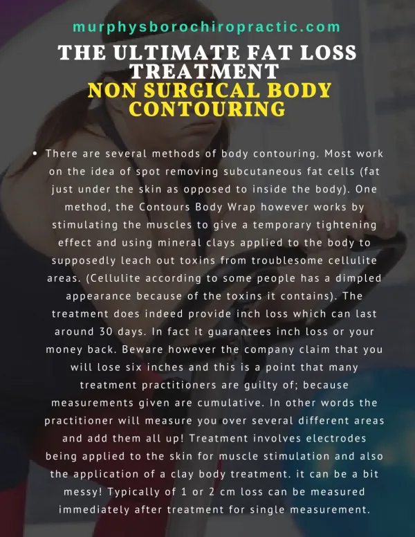 The Ultimate Fat Loss Treatment | Non Surgical Body Contouring