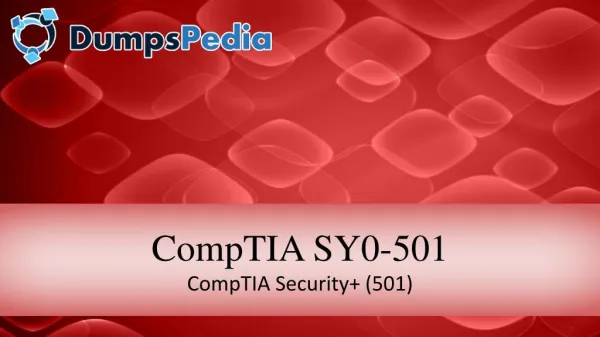 CompTIA Security Sy0-501 Dumps With Real Exam Questions