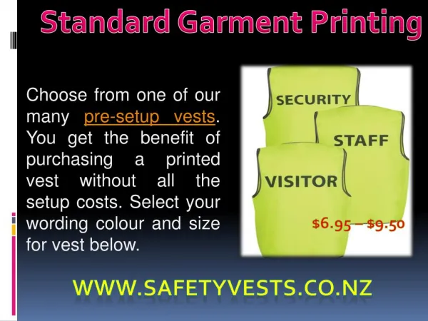 Standard Garment Printing