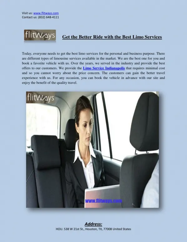 Get the Better Ride with the Best Limo Services