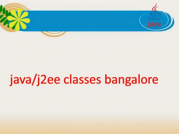 java/j2ee classes bangalore