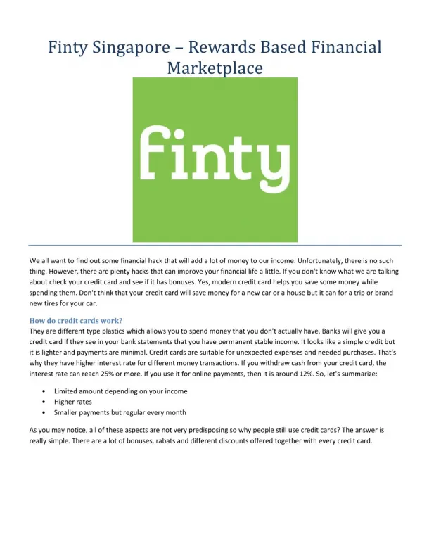 Finty - Best Credit Cards
