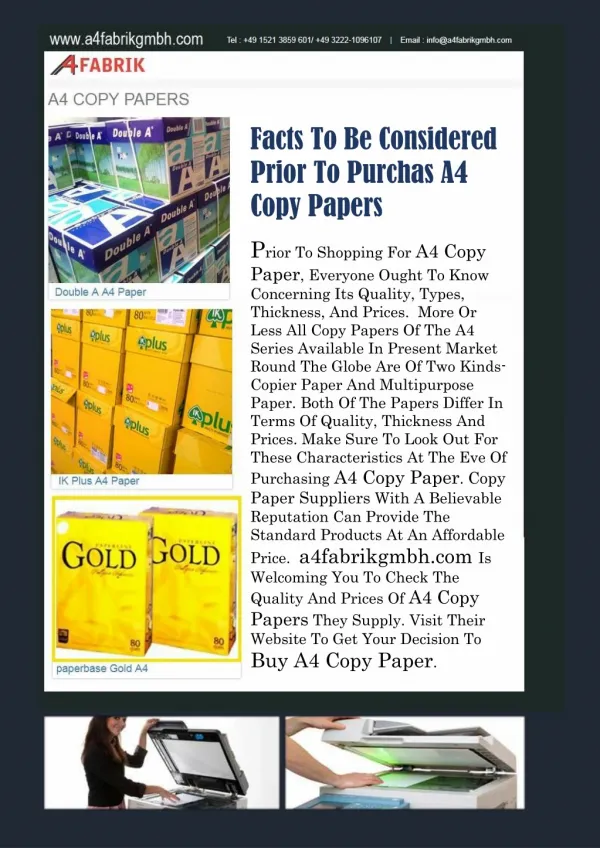 Facts To Be Considered Prior To Purchasing A4 Copy Papers