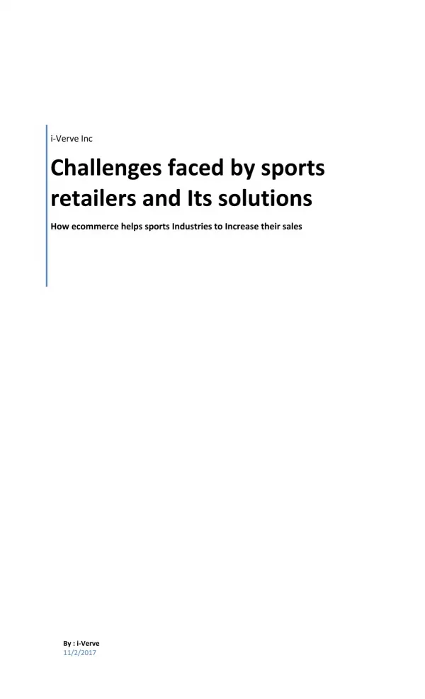 Challenges faced by sports retailers and its solutions