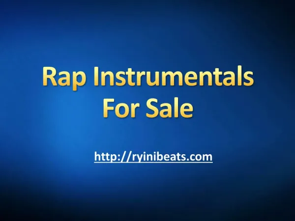 Rap Instrumentals For Sale