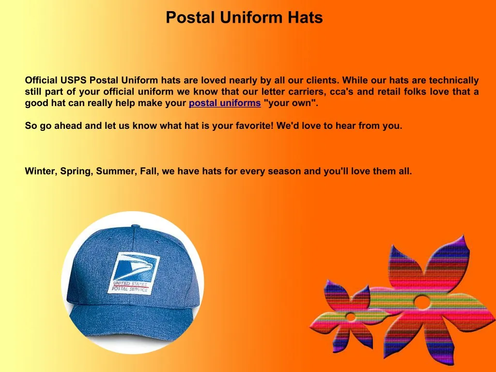 postal uniform hats