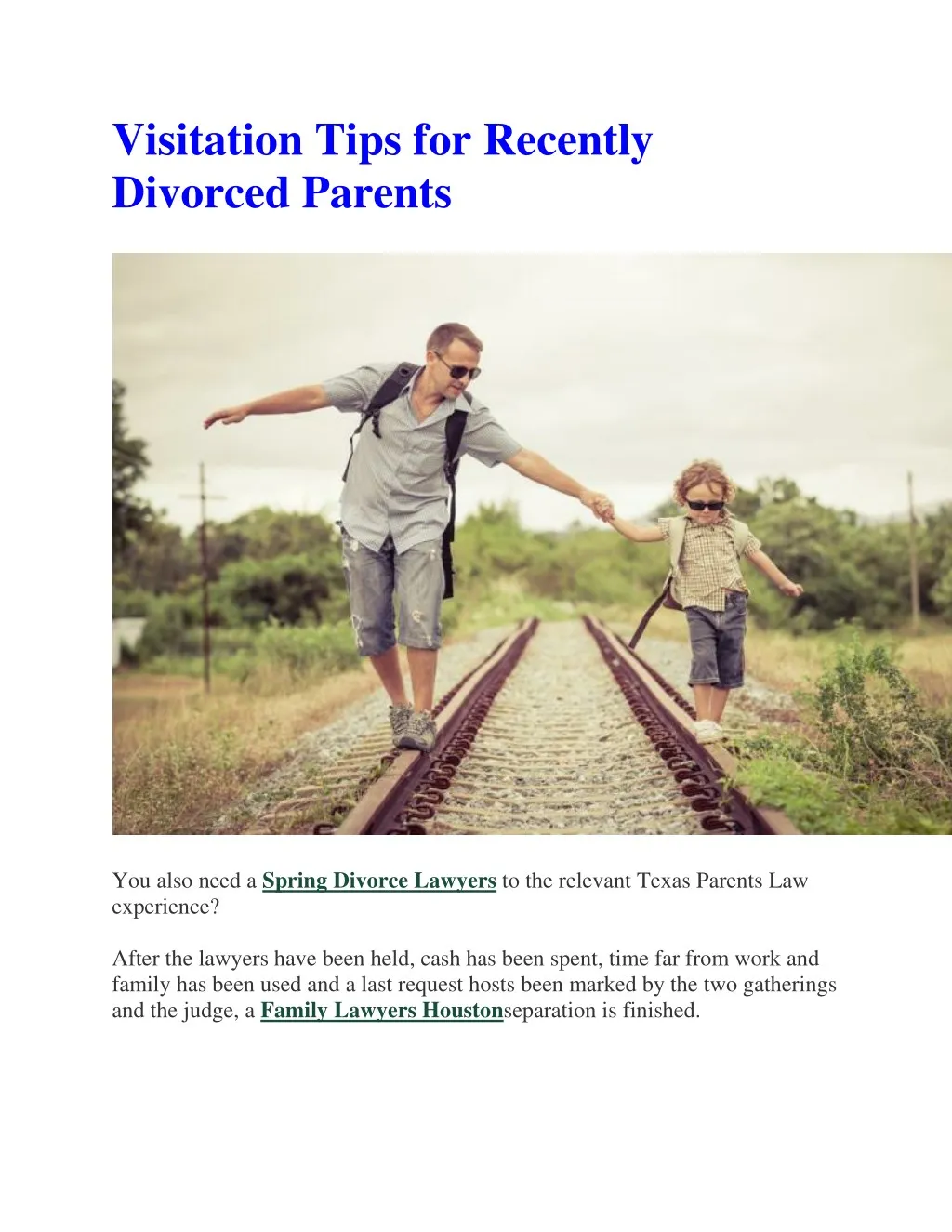 visitation tips for recently divorced parents