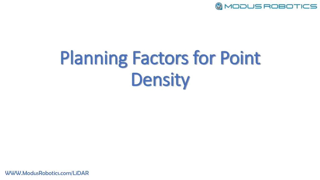 planning factors for point density