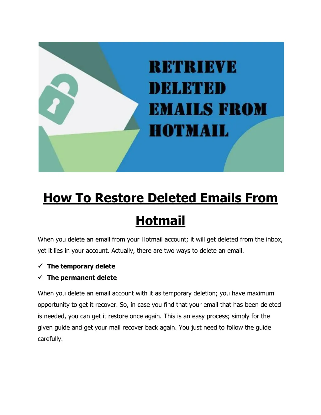 how to restore deleted emails from