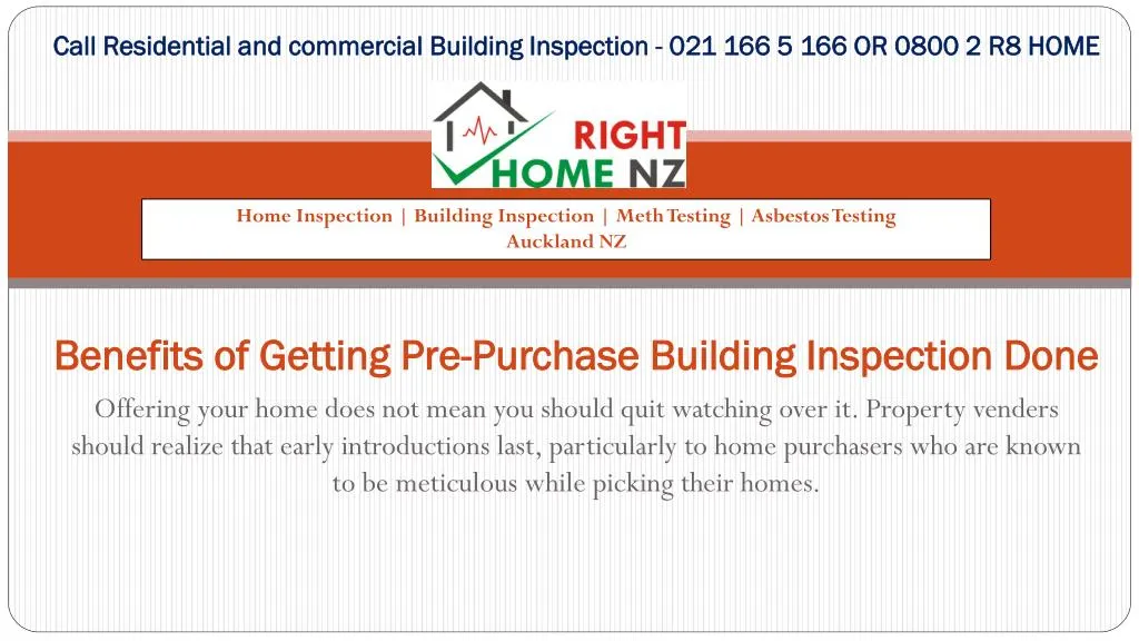 benefits of getting pre purchase building inspection done