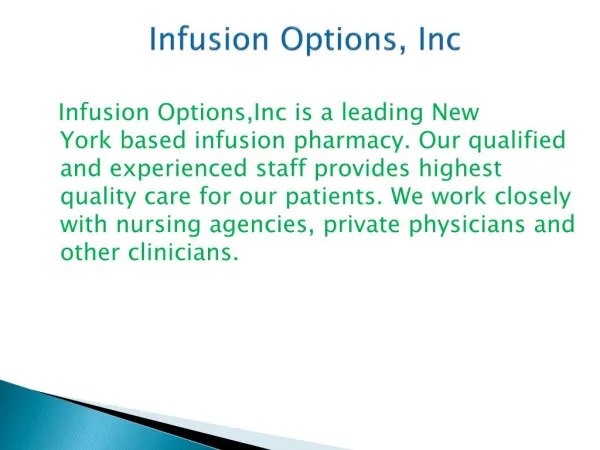 Infusion Options, Inc
