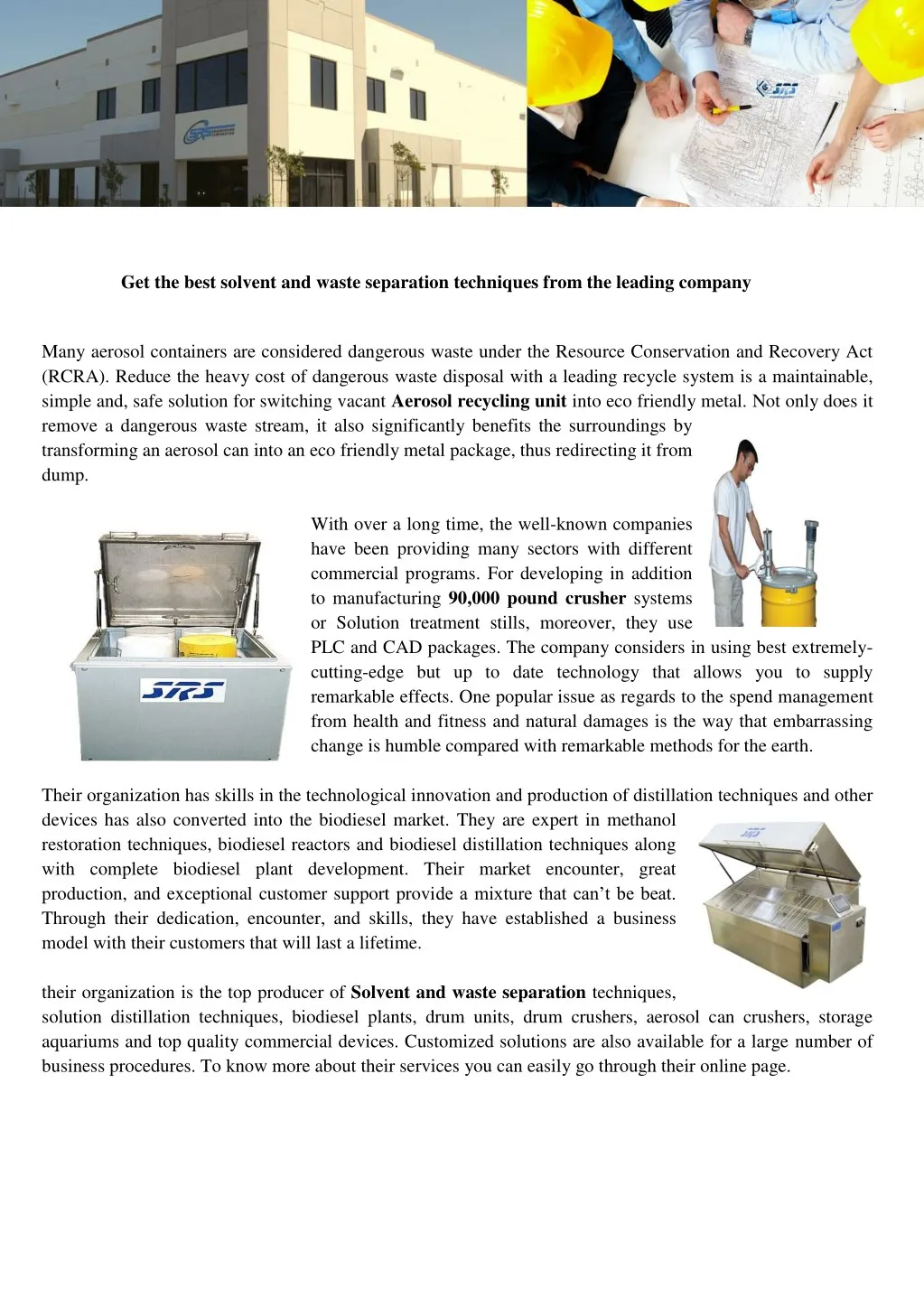 get the best solvent and waste separation