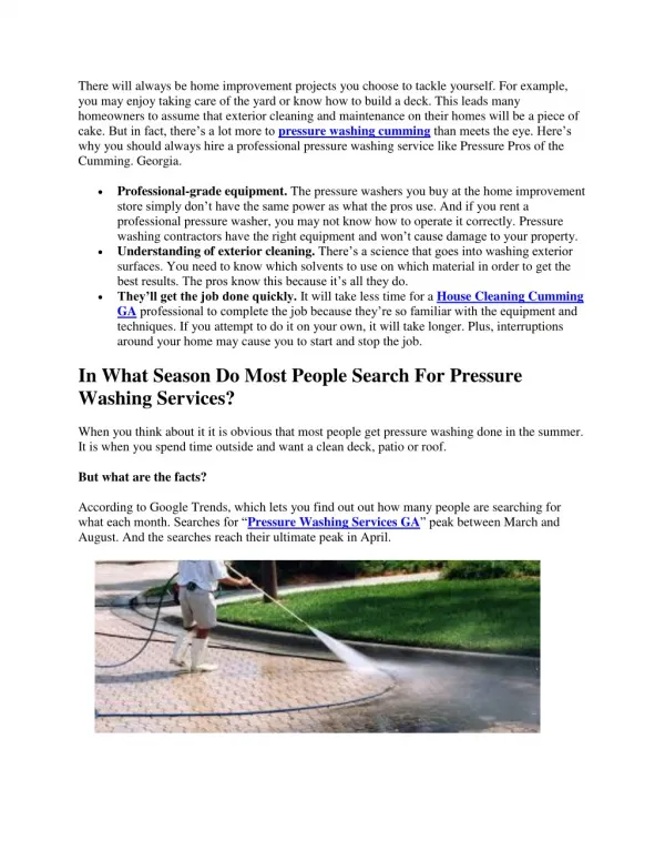 Why Should You Hire a Professional Pressure Washing Service?