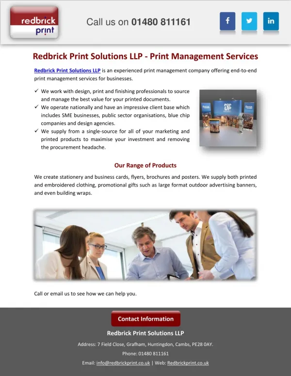 Redbrick Print Solutions LLP - Print Management Services