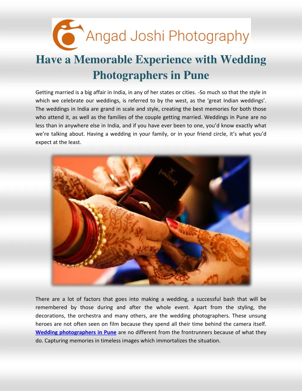 have a memorable experience with wedding