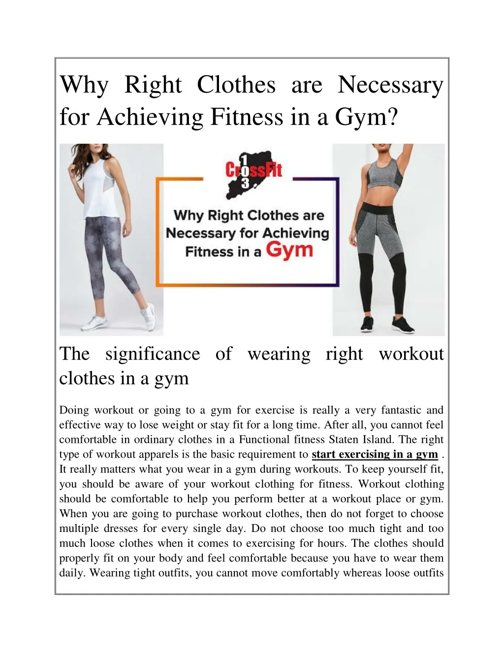 why right clothes are necessary for achieving