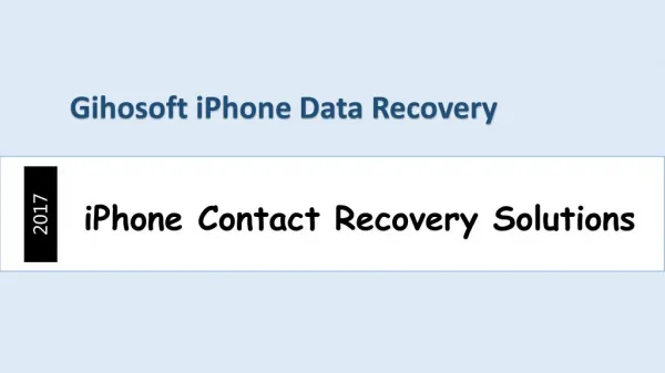How to Recover Lost/Deleted Contacts on iPhone