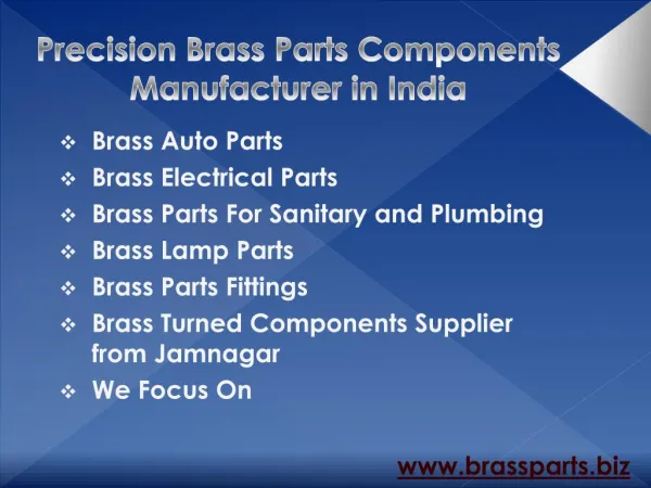 Brass Parts - Best Brass Parts Components Manufacturer