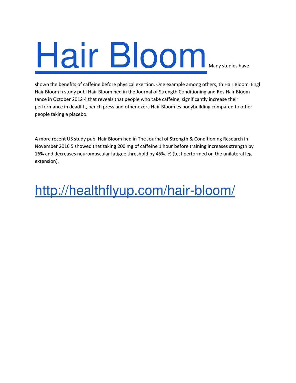 hair bloom many studies have