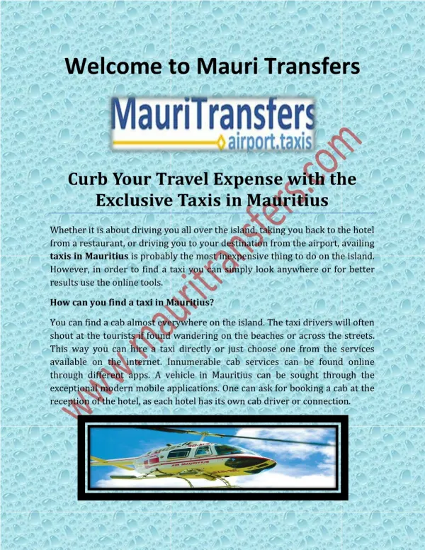 Transfers mauritius mauritransfers.com
