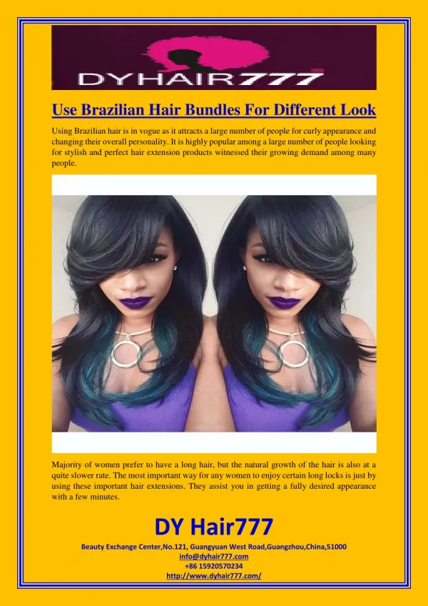Use Brazilian Hair Bundles For Different Look